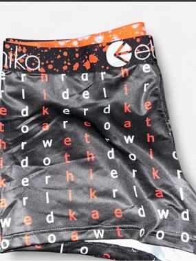Ethika Black Boy Short with Red and White Letter Print